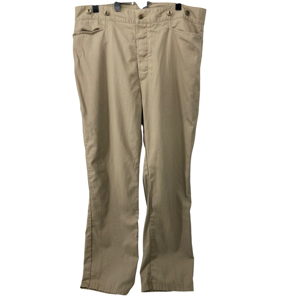 Classic Old West Pants Men 42 Tan Frontier Cowboy SASS Reenactment Buckle Back